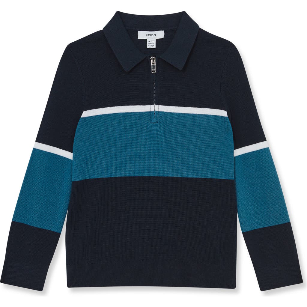 Reiss Kids' Jason Half Zip Sweater In Blue
