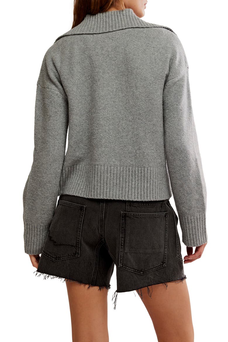 Trading Up Cotton Blend Polo Sweater, Alternate, color, GREY HEATHER