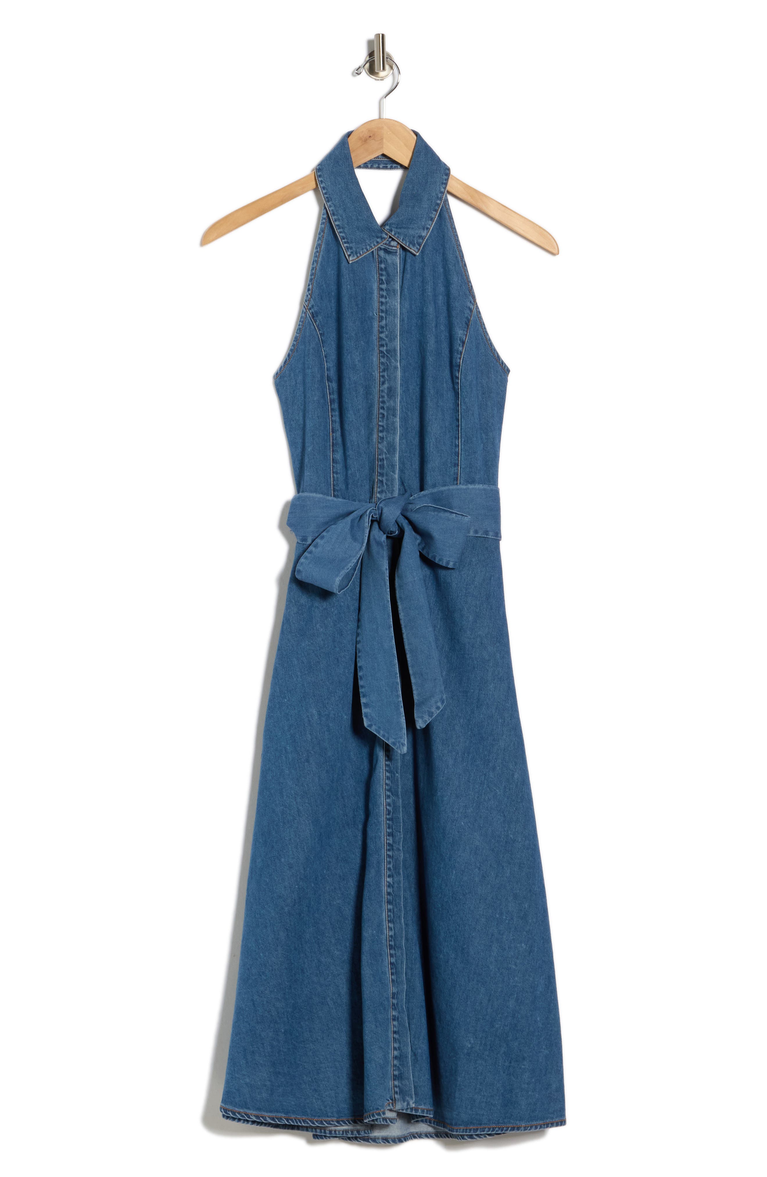 Alice + Olivia Chassidy Chambray Halter Dress