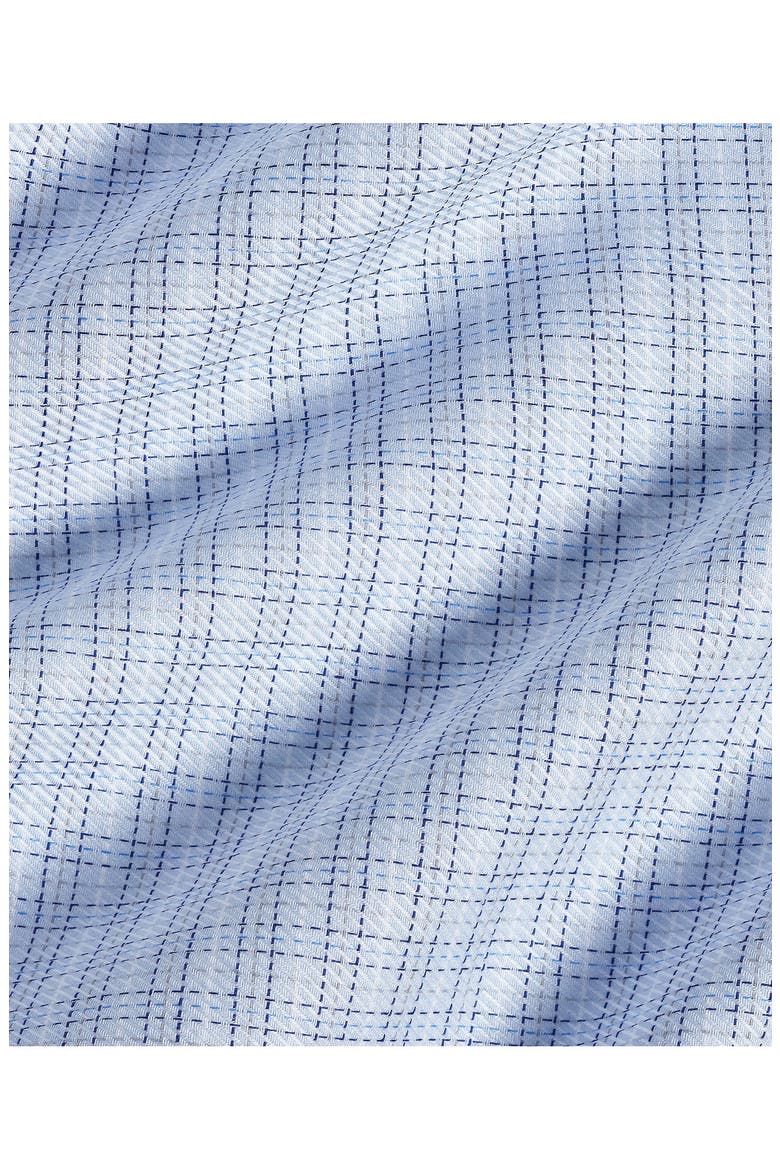 Trim Fit Check Stretch Twill Shirt, Alternate, color, SKY/ BLUE