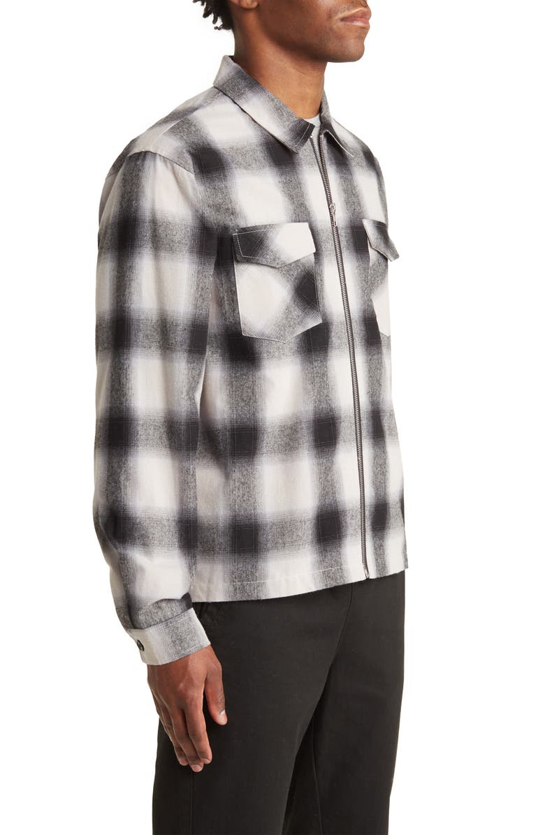 Noon Goons Shadow Plaid Cotton Zip-Up Shirt Jacket, Alternate, color, 