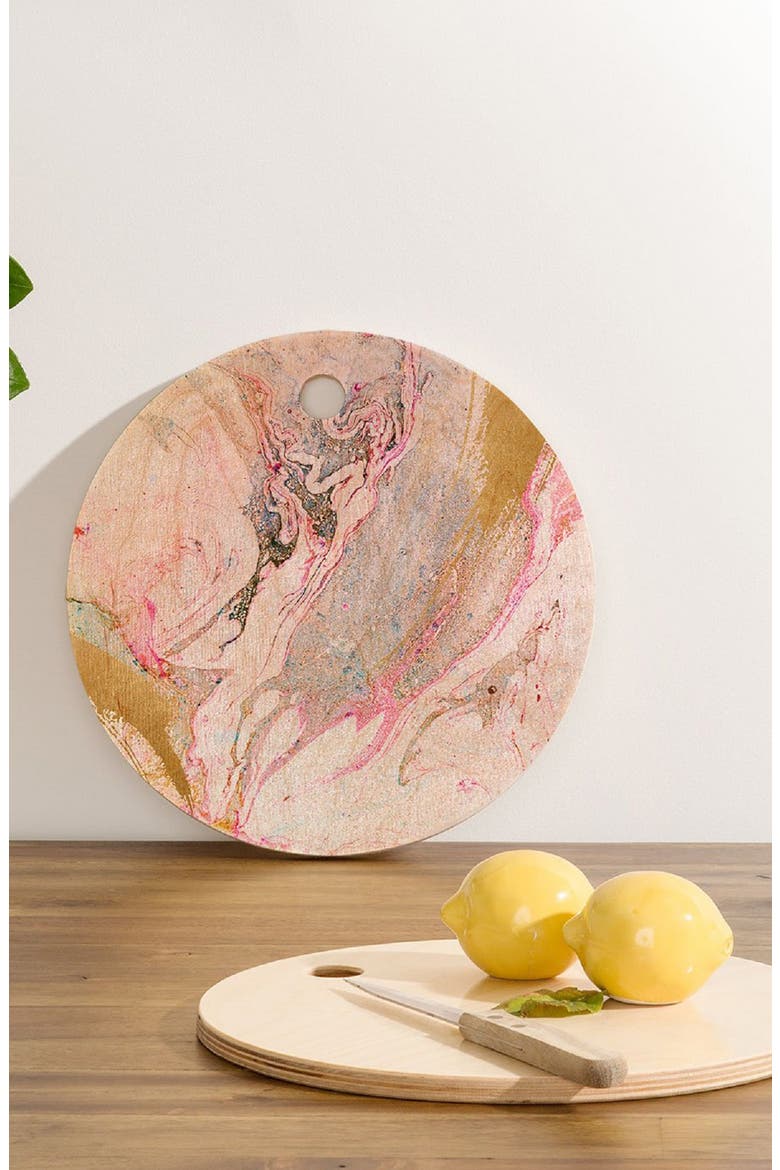 Iveta Abolina Birch Wood Cutting Board, Alternate, color, PINK