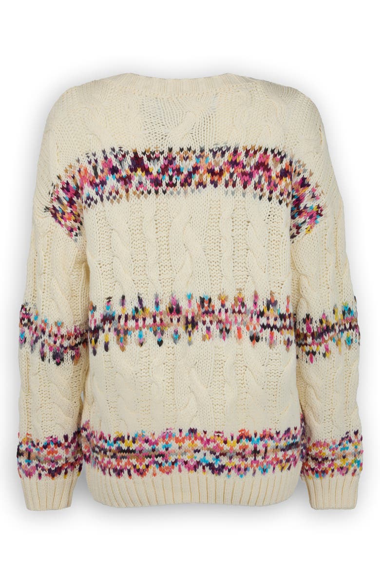 SAACHI Striped Jacquard Cardigan, Alternate, color, Ivory