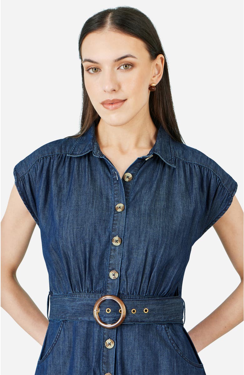Yumi Chambray Cotton Playsuit, Alternate, color, Blue