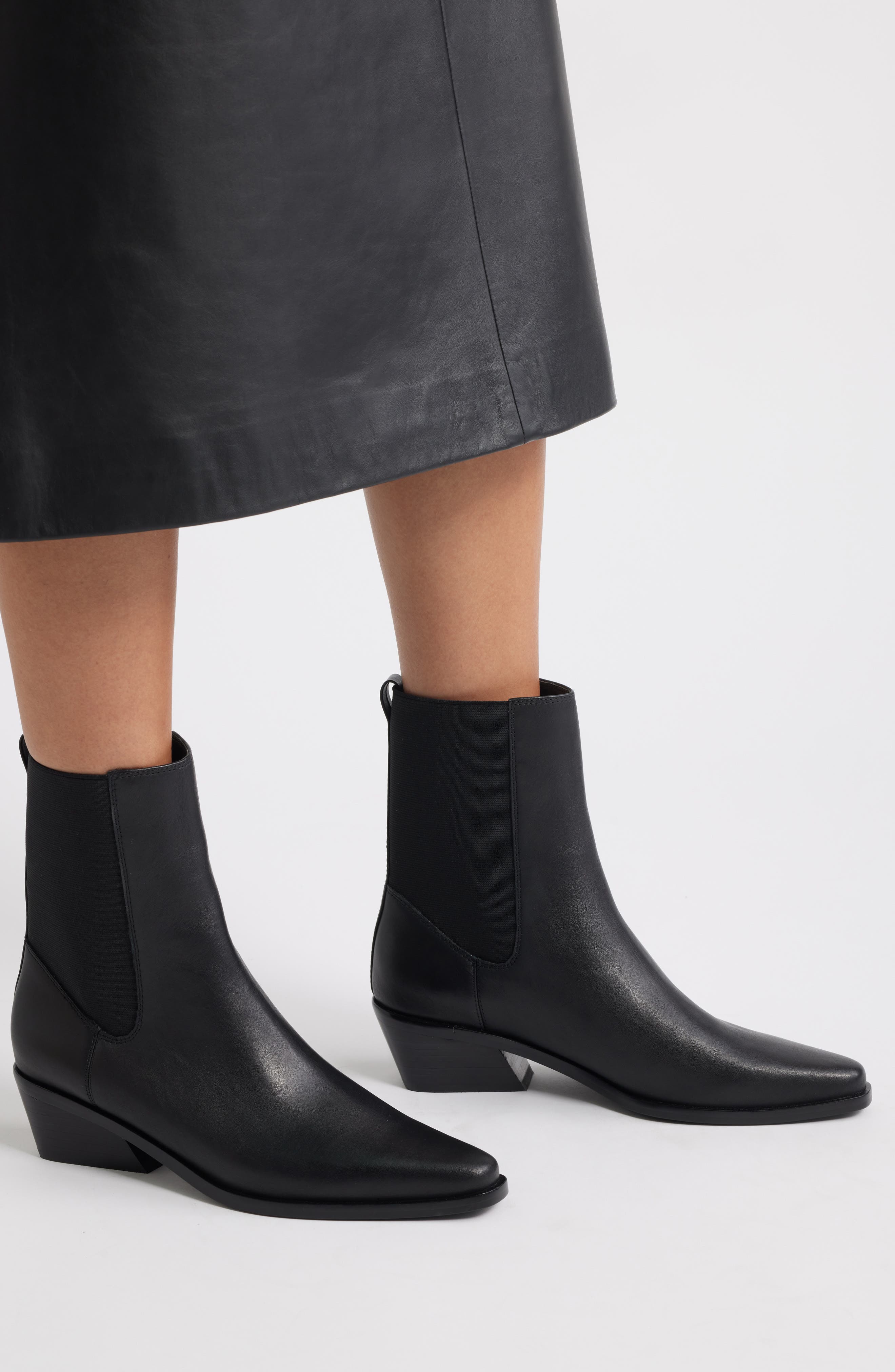 Nordstrom Ainsley Chelsea Boot, Alternate, color, Black