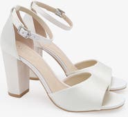 Kailee P Sasha Satin Block Heel Wedding Sandals