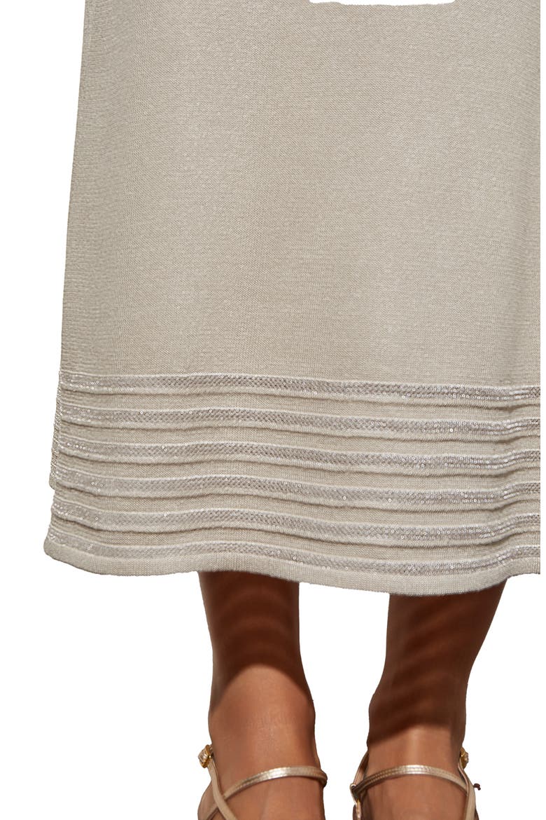 Stripe Hem A-Line Knit Skirt, Alternate, color, LIMESTONE