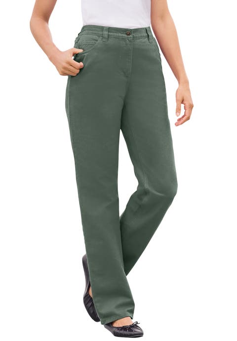 Perfect Back Elastic Gap Free Straight Leg Cotton Jeans (plus)