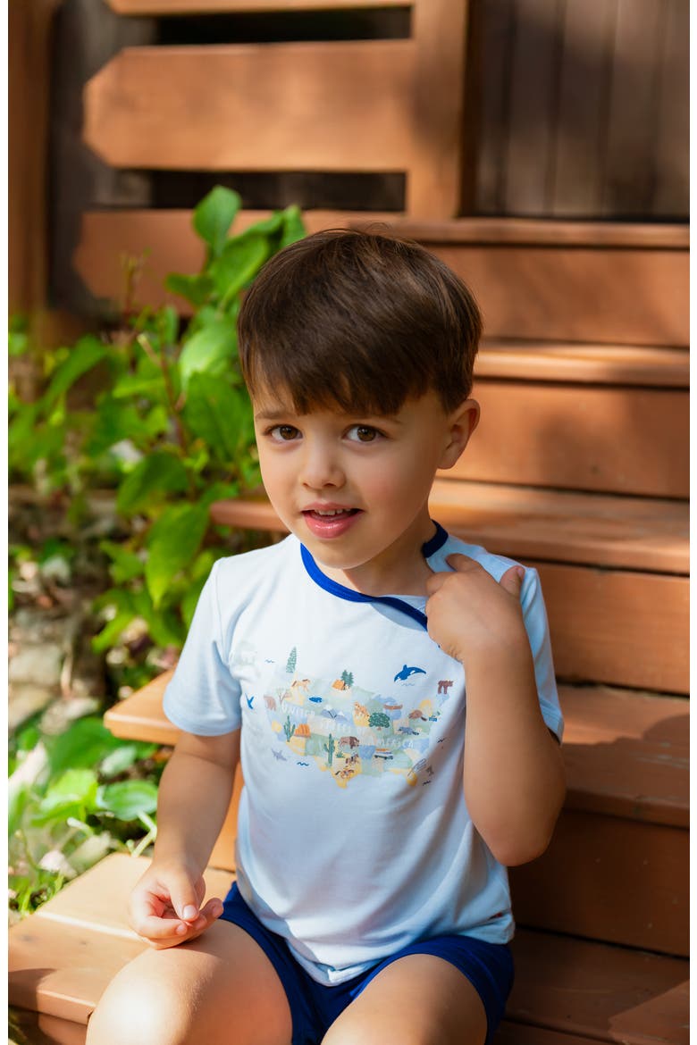Kids' America the Beautiful Graphic T-Shirt & Shorts Set, Alternate, color, BLUE