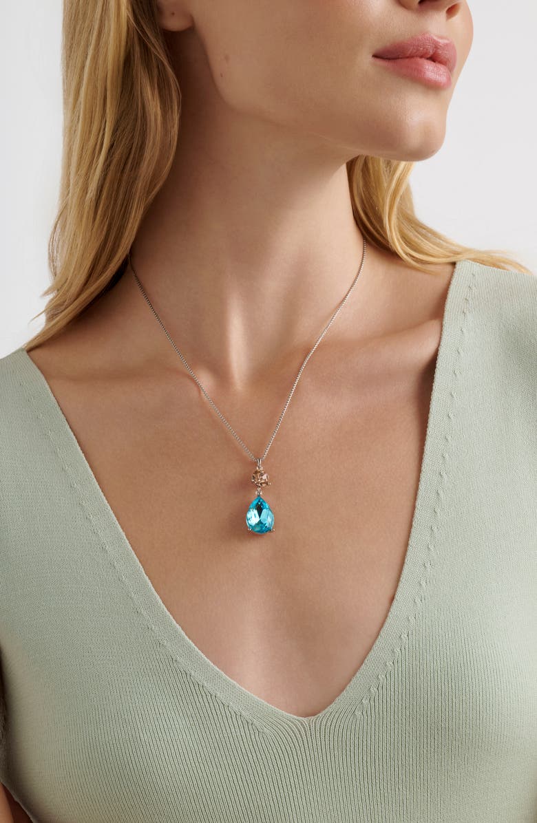 Ted Baker Tearsa Crystal Teardrop Pendant Necklace, Alternate, color, Metallic Silver