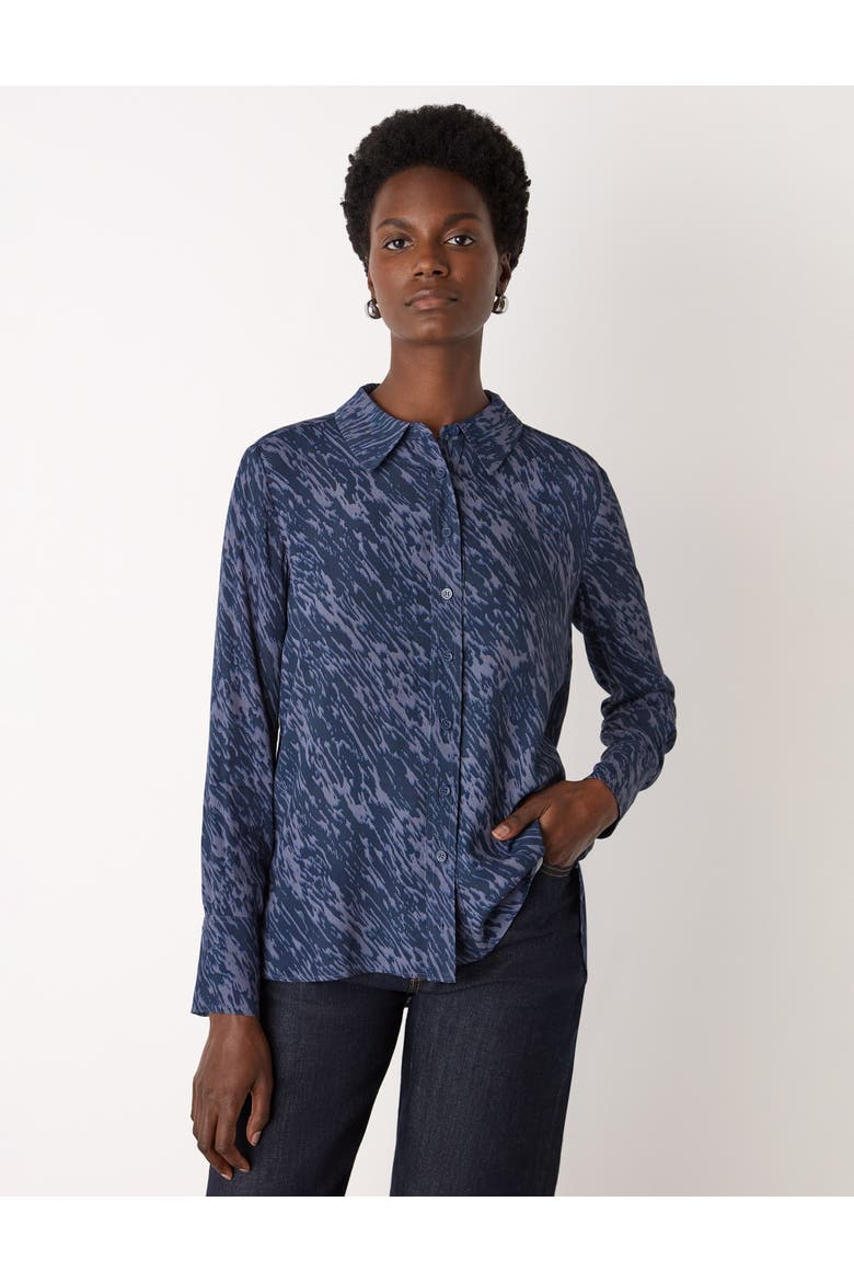 Abstract Marks Collared Shirt, Main, color, Blue