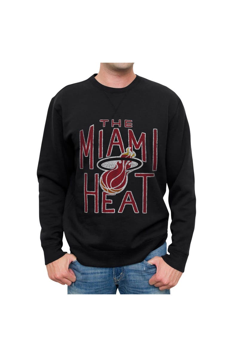 Junk Food Mens Miami Heat Black Spring Fleece Sweatshirt, Main, color,