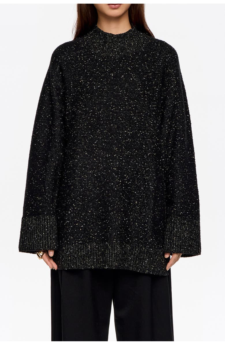 Bimba y Lola Neps Side Slits Sweater, Main, color, Black