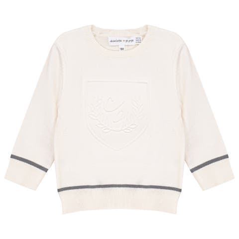 Embossed Crest Crewneck Sweater (Toddler, Little Kid & Big Kid)