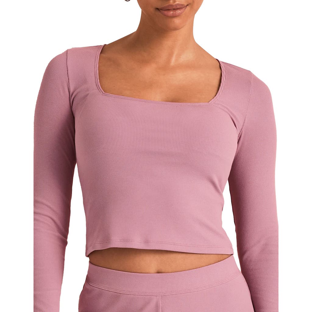 Adore Me Rib Long Sleeve Shirt In Pink