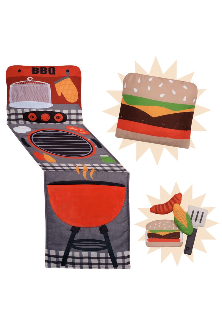 Interactive 2-n-1 Soft Toddler Hamburger/Barbeque Pillow Play Set, Main, color, Multicolor