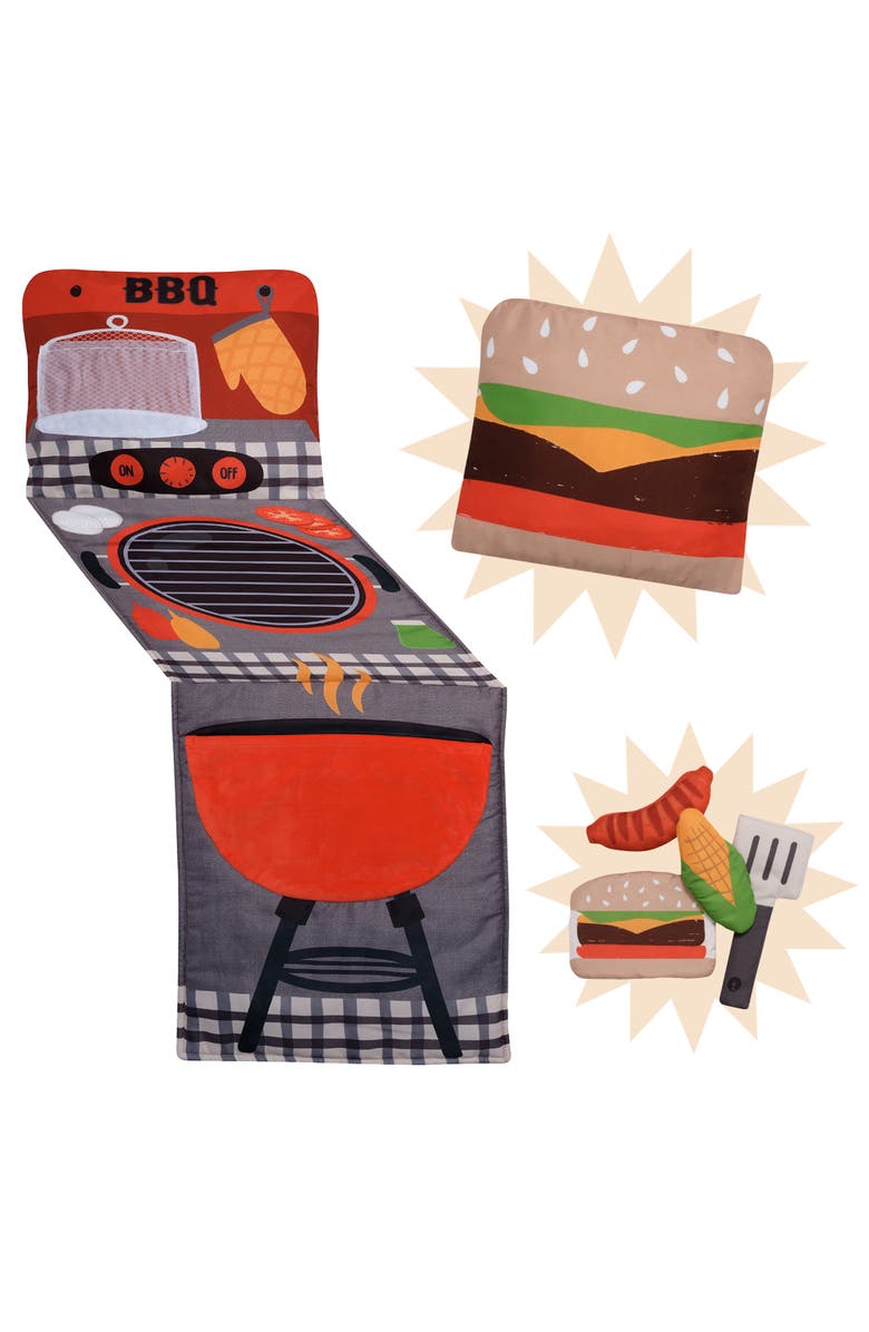 Lambs & Ivy Interactive 2-n-1 Soft Toddler Hamburger/Barbeque Pillow Play Set, Main, color, Multicolor