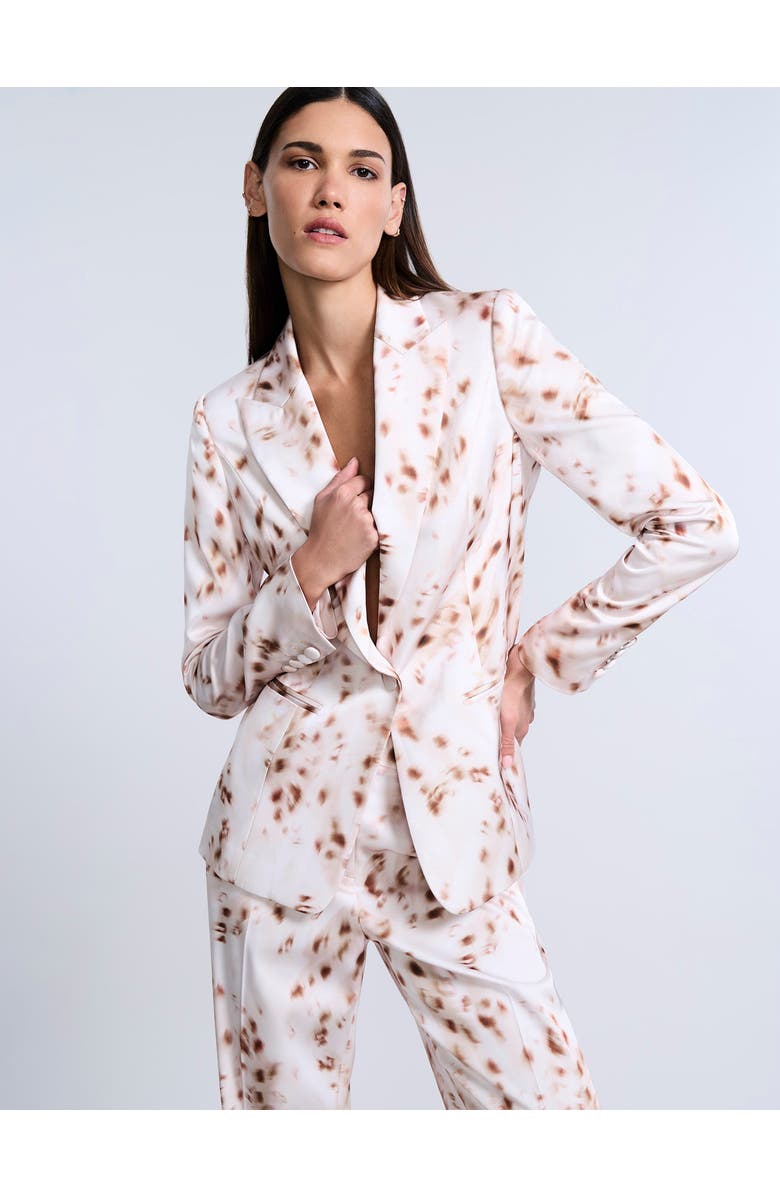 BCBGMAXAZRIA Single Breasted Animal Print', Alternate, color, Brown Sugar Animal Print