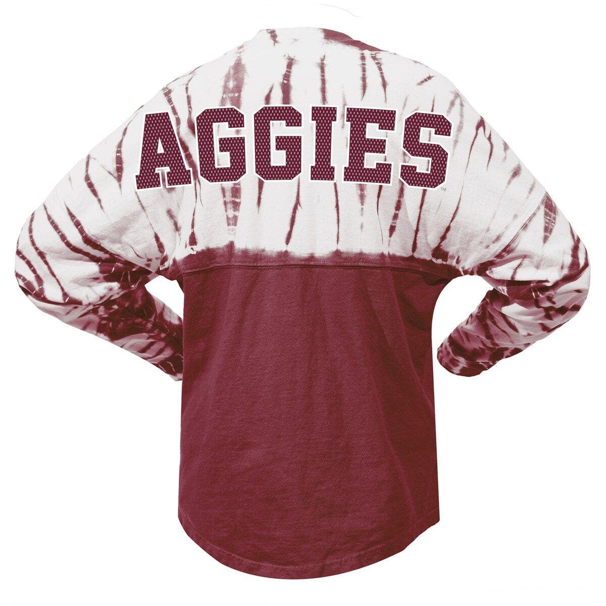 SPIRIT JERSEY Women's Maroon Texas A&M Aggies Tie-Dye Long Sleeve ...