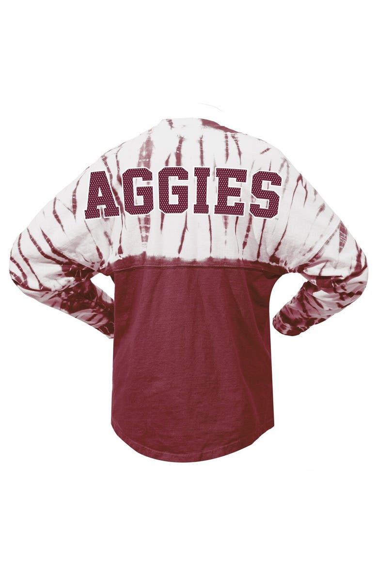 SPIRIT JERSEY Women's Maroon Texas A&M Aggies Tie-Dye Long Sleeve Jersey T-Shirt, Alternate, color, Maroon