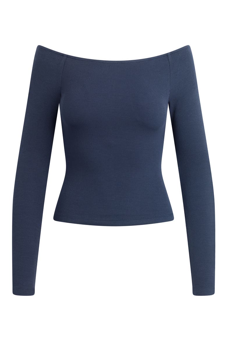 The Sydney Off the Shoulder Long Sleeve Top, Alternate, color, NAVY