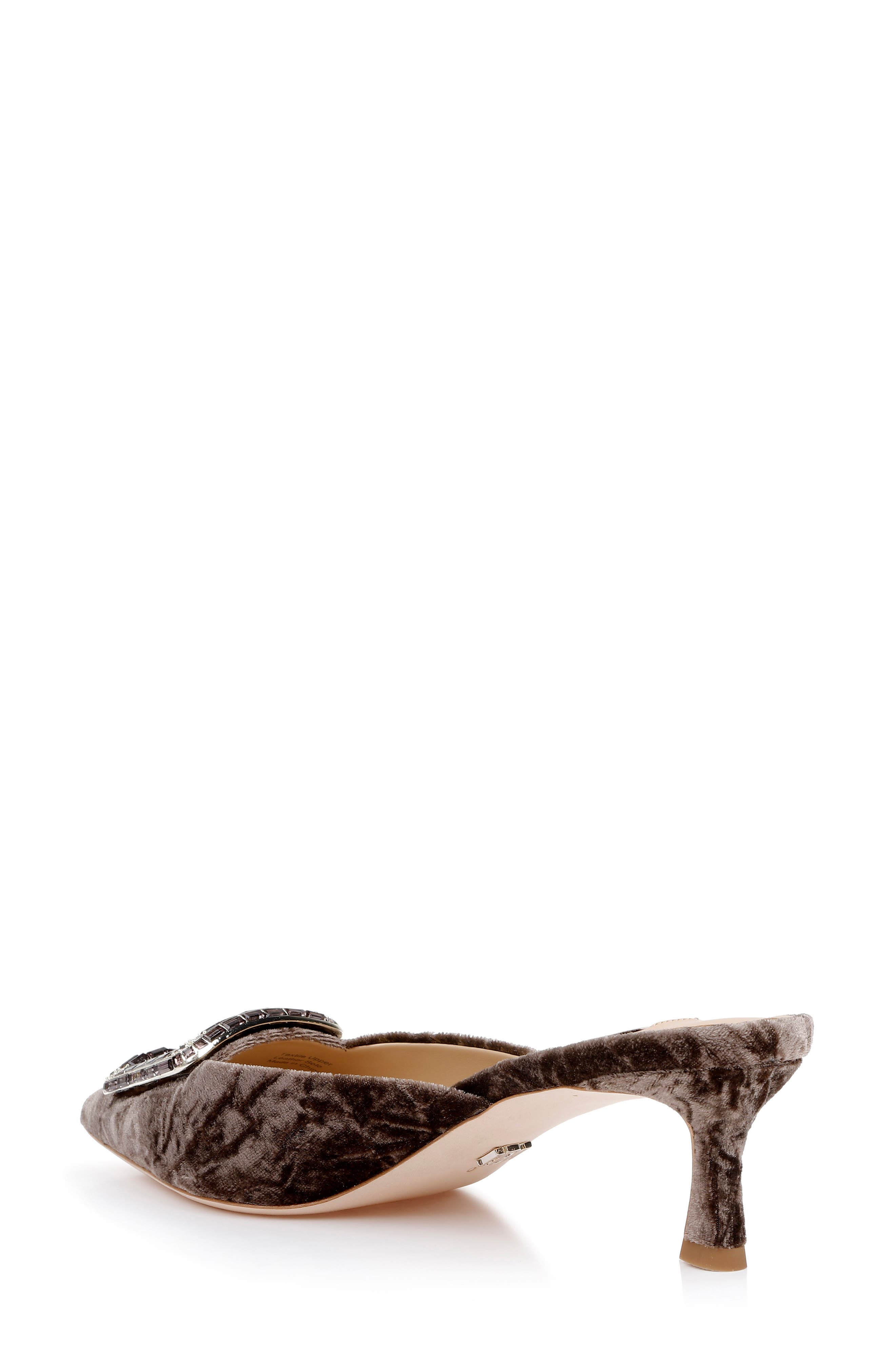 Abigayl Pointed Toe Mule, Alternate, color, BROWN VELVET