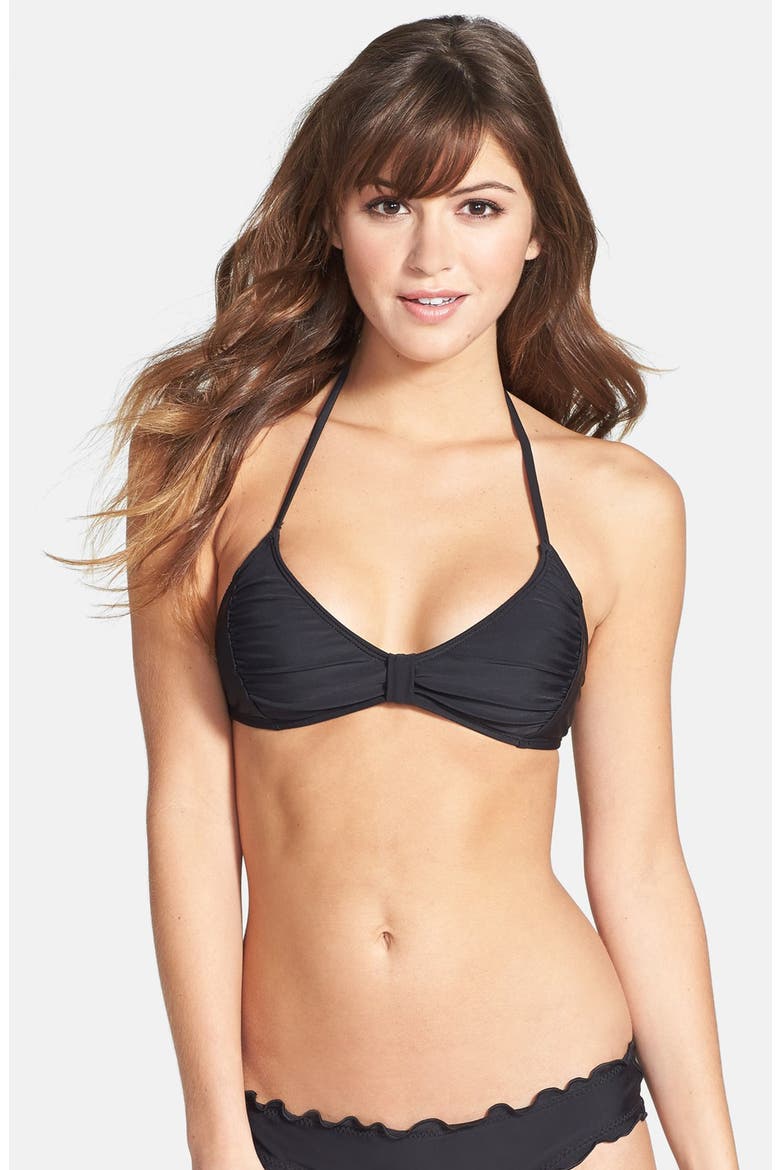 'Bow' Bikini Top, Main, color, BLACK
