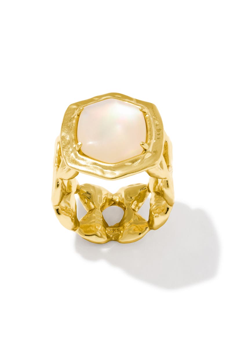 Daphne Mother-of-Pearl Cocktail Ring, Alternate, color, GOLD NATURAL MOTHER OF PEARL 8