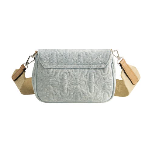 True Religion Quilted Denim Horseshoe Flap Crossbody In Blue