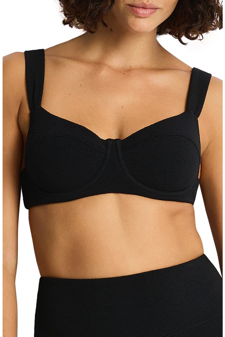 Underwire Balconette Bikini Top, Main, color, BLACK