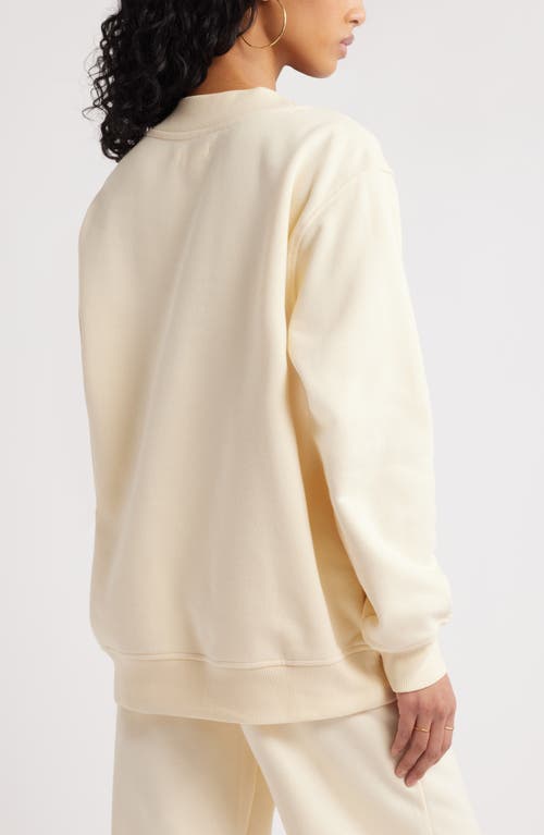 Shop Bp. Oversize V-neck Sweatshirt In Ivory Gleam
