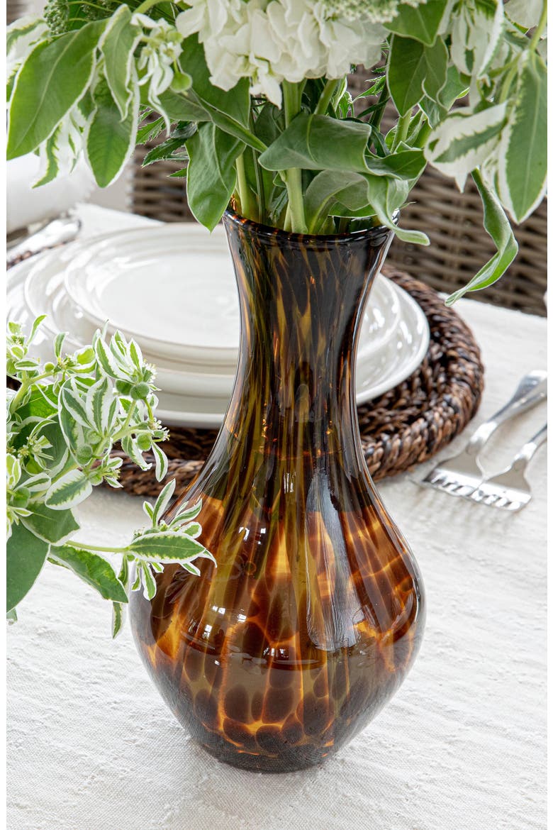 Puro Tortoiseshell Pattern Glass Carafe, Alternate, color, BROWN
