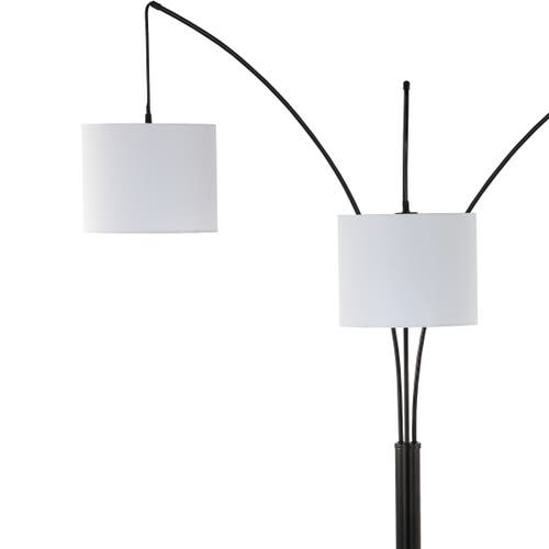 Jonathan Y Barrie 78.5" 3-light Mid-century Modern Head-adjustable Iron Led Arc Floor Lamp, Oil Rubb In Oil Rubbed Bronze