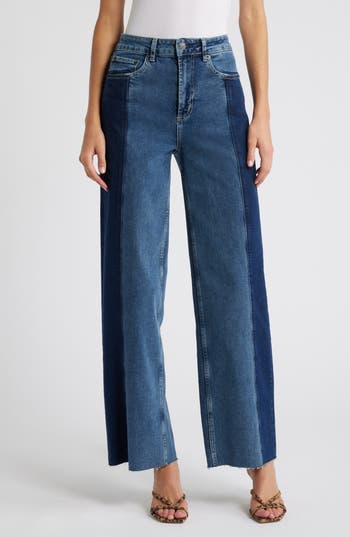Rails Getty Panel High Waist Wide Leg Jeans In Twilight Shadow