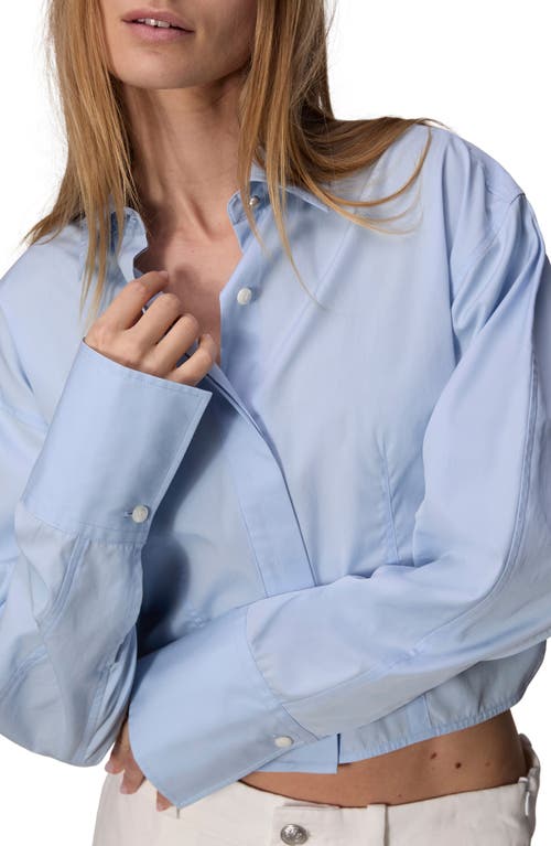 Rag & Bone Claudia Crop Button-up Shirt In Light Blue