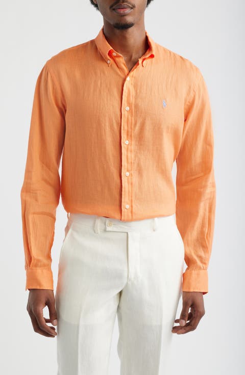 Classic Fit Linen Button-Down Shirt