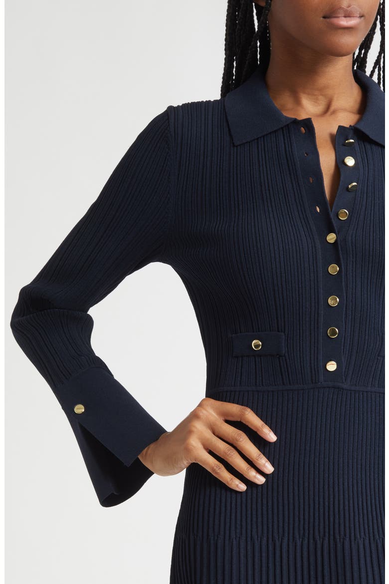 Lauper Variegated Rib Long Sleeve Sweater Dress, Alternate, color, NAVY