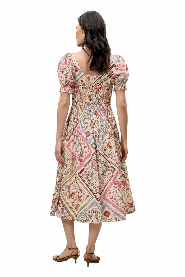 Anya Ramie Dress, Alternate, color, MONTAGE FLORAL IVORY COMBO