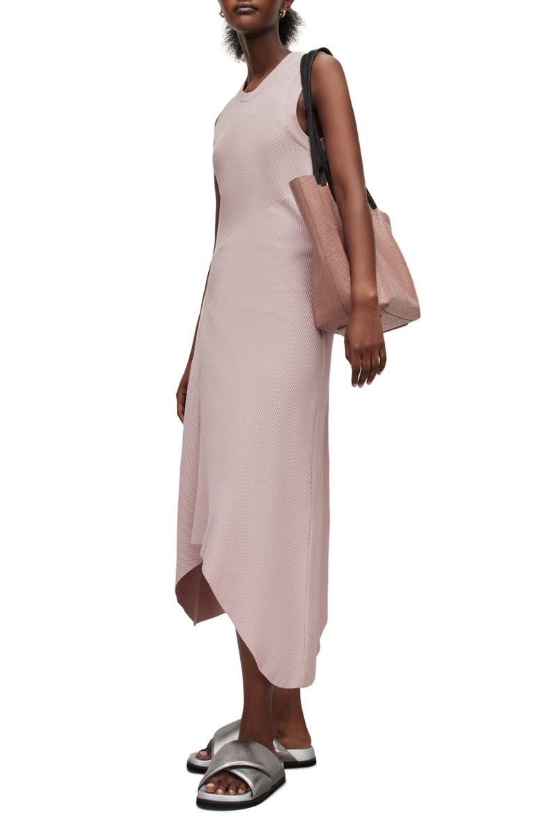 AllSaints Gia Sleeveless Rib Midi Dress, Alternate, color, 