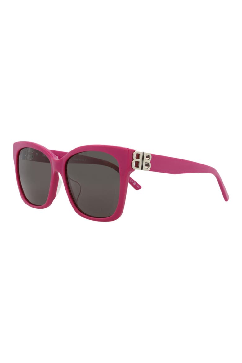 57mm Square Sunglasses, Alternate, color, FUCHSIA SILVER GREY