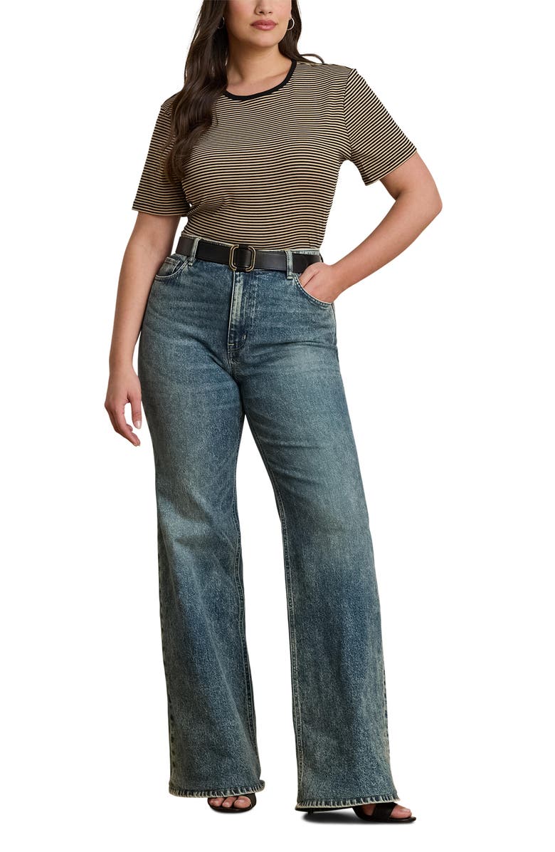 Lauren Ralph Lauren Stripe Cotton Ringer T-Shirt, Alternate, color, 