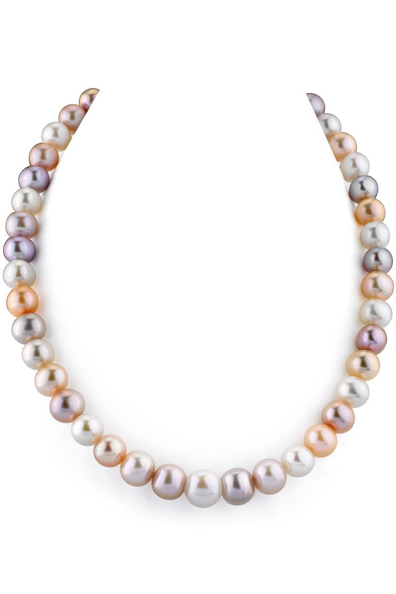 9.5-10.5mm Multicolor Freshwater Pearl Necklace - AAA Quality, Main, color, White Gold Clasp