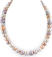 The Pearl Source 9.5-10.5mm Multicolor Freshwater Pearl Necklace - AAA Quality