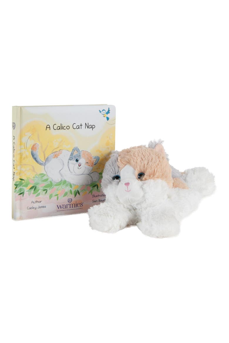 Warmies® Microwavable Plush 13" Calico Cat and "A Calico Cat Nap" Board Book, Main, color, Multicolored