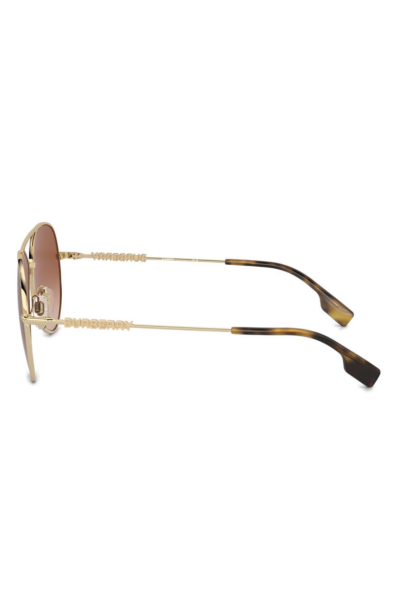 Burberry 58mm Gradient Aviator Sunglasses, Alternate, color, Light Gold