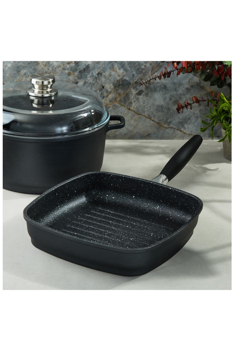 Eurocast 11-Inch Nonstick Cast Aluminum Grill Pan, Alternate, color, BLACK