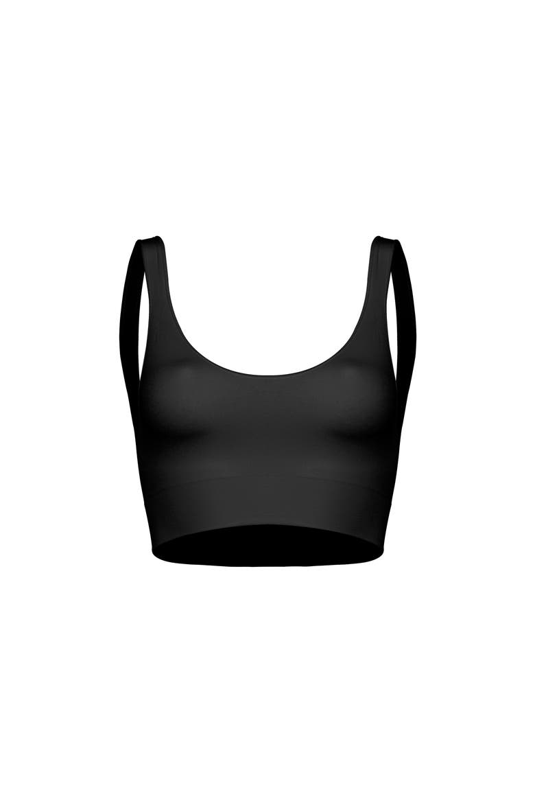 Seamless Smooth Scoop Neck Top, Alternate, color, Black