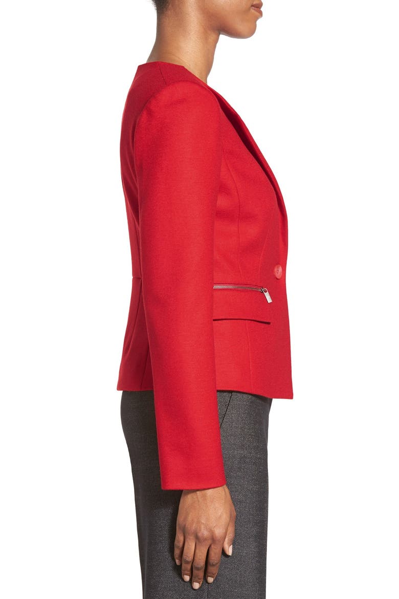 Wool Blend Jersey One-Button Jacket, Alternate, color, RED SAMBA