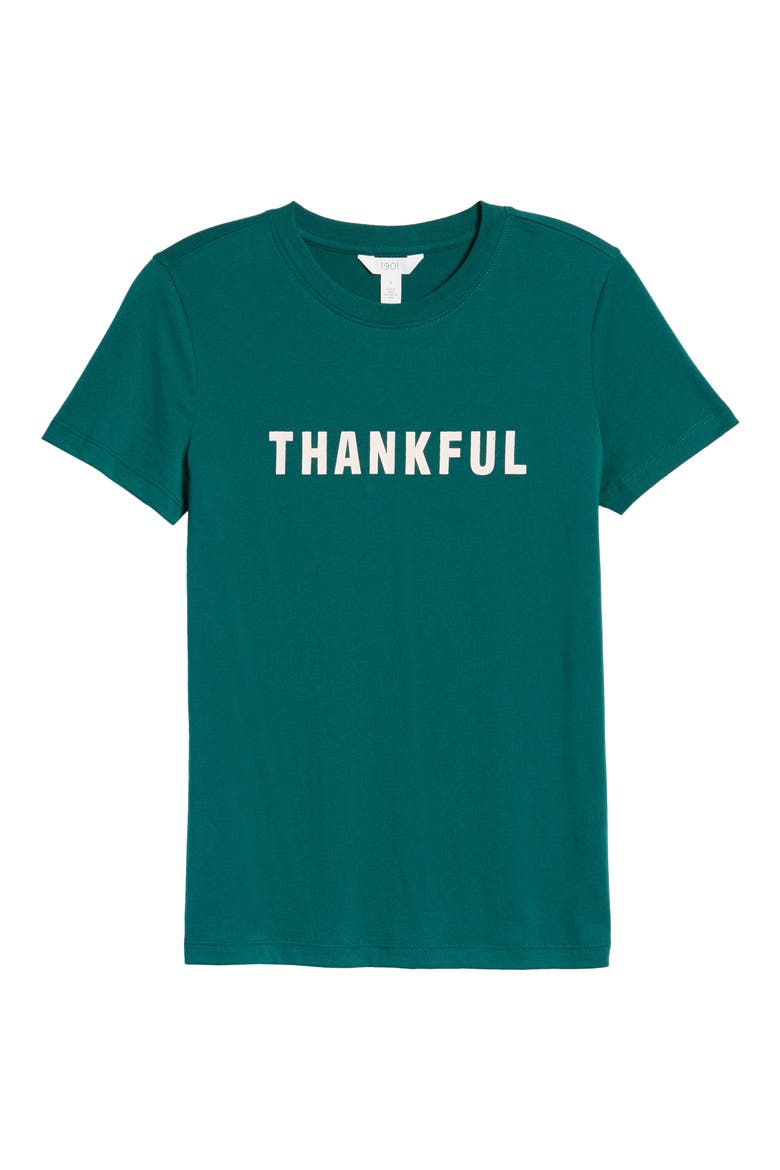 Thankful Graphic Tee, Alternate, color, GREEN THANKFUL