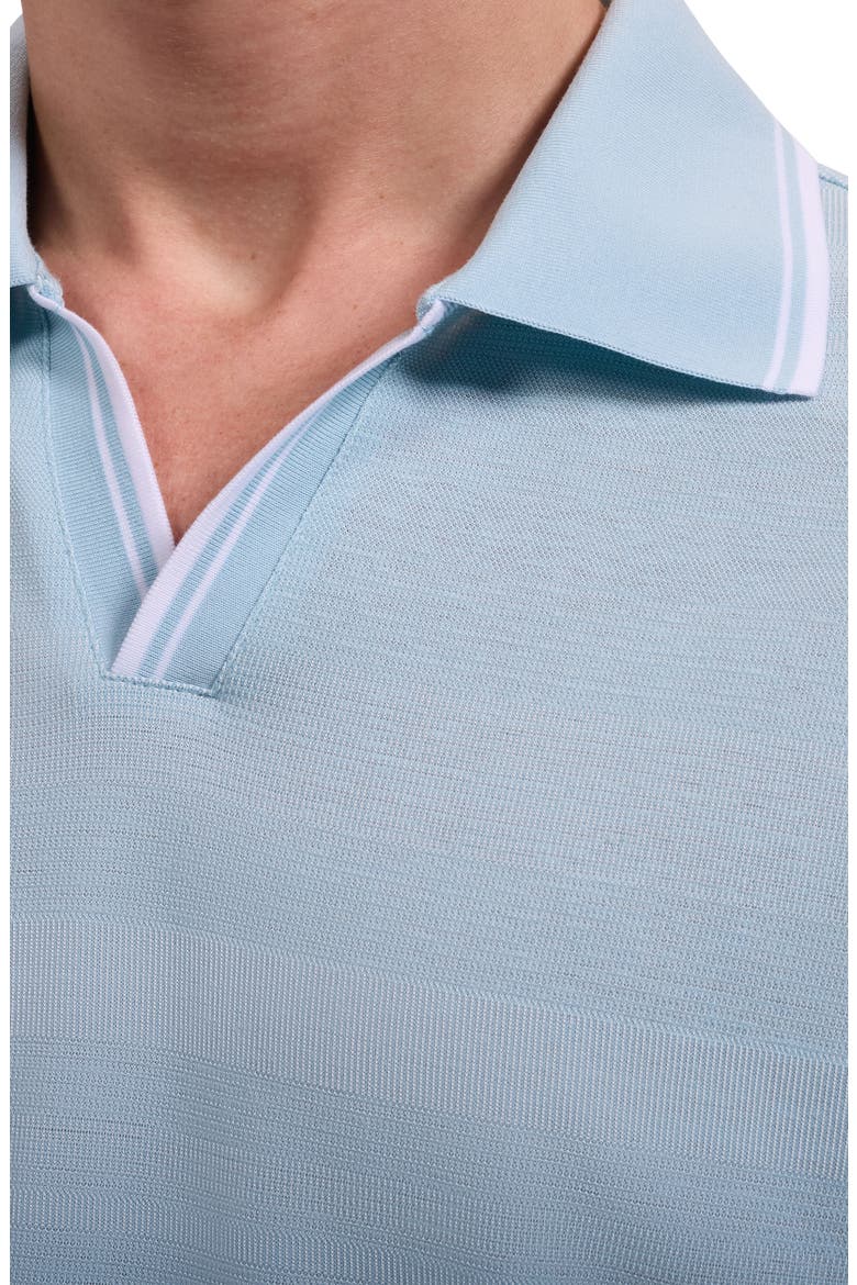 Textured Stripe Johnny Collar Polo, Alternate, color, ETHER